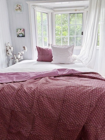 Blush Fleur Summer Blanket ~ Hand Printed & Sustainably Made