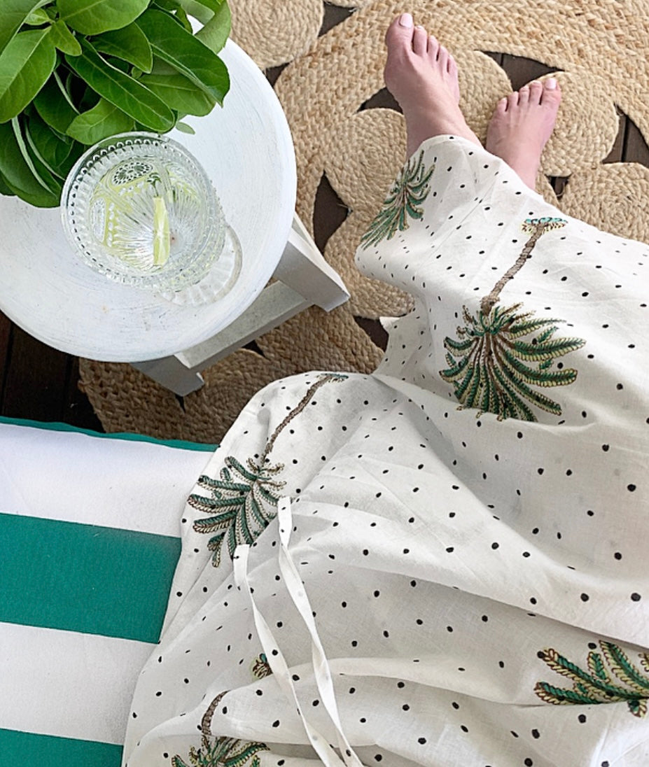 Polka Dot Palm Trees Kaftan