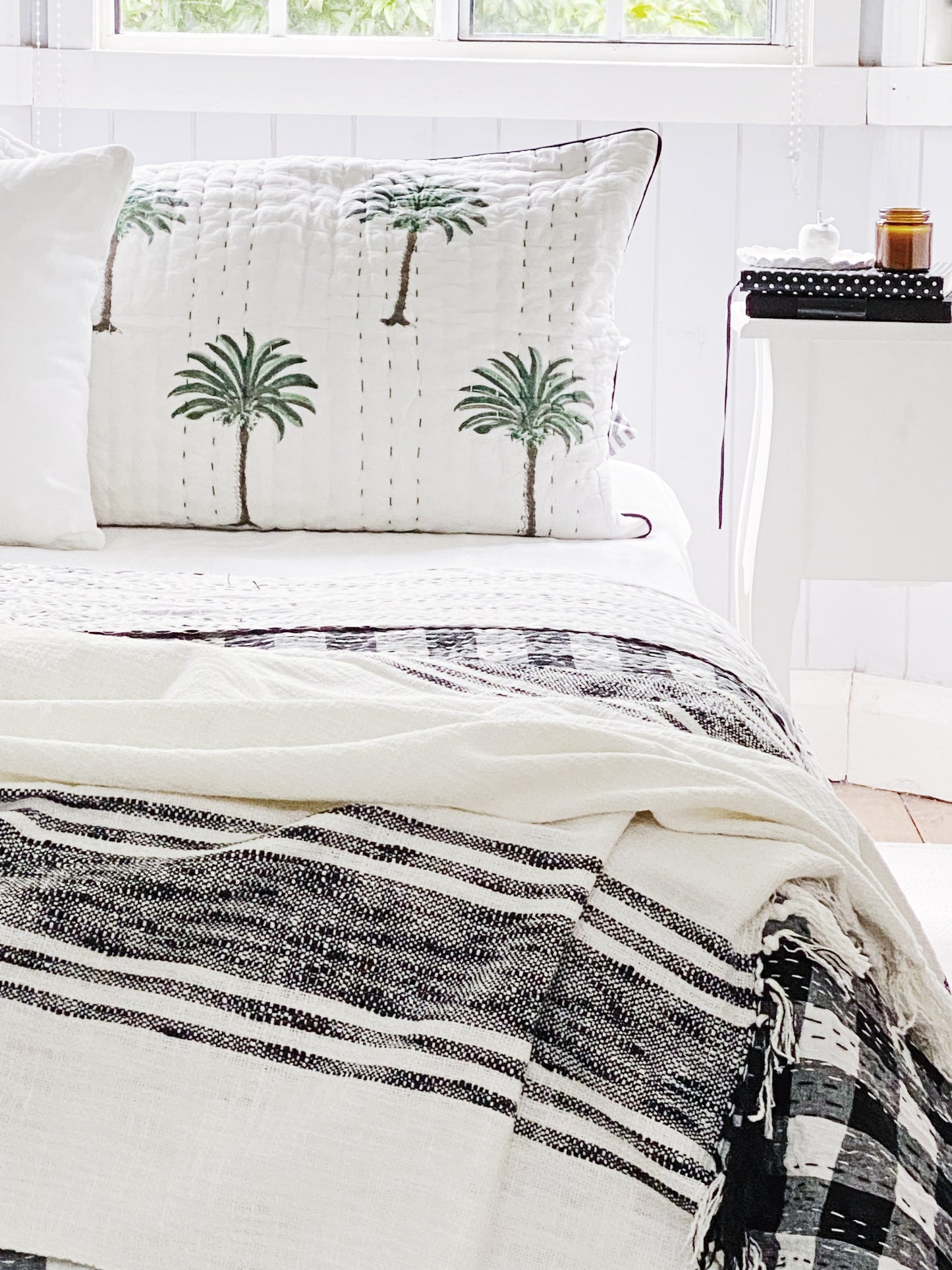 Tropical Palms Quilted Pillowcase