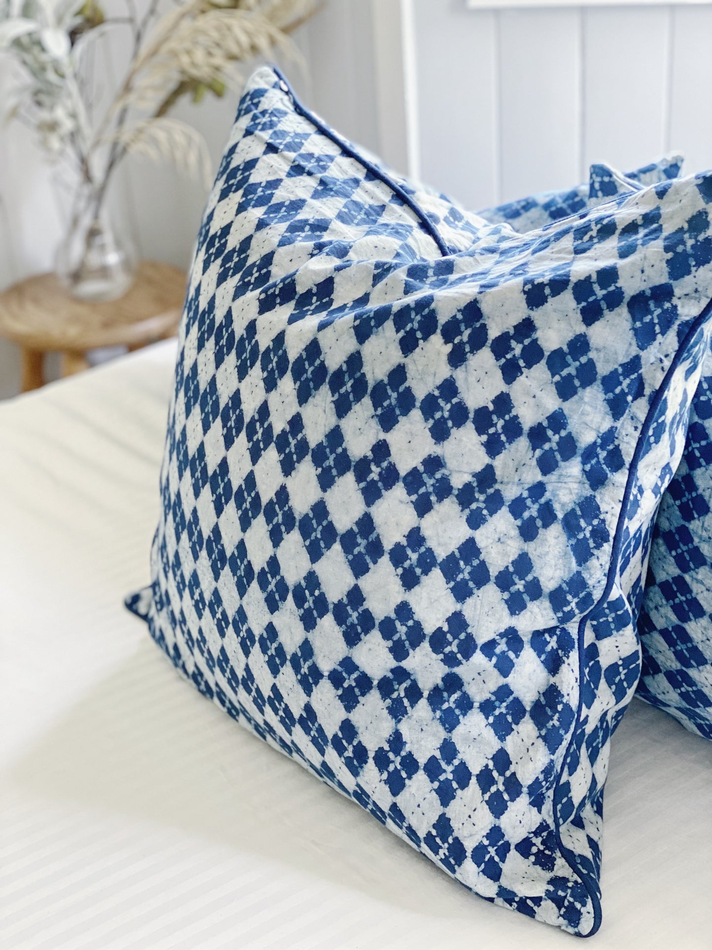 Blue Coastal Hamptons Euro Cushion Cover