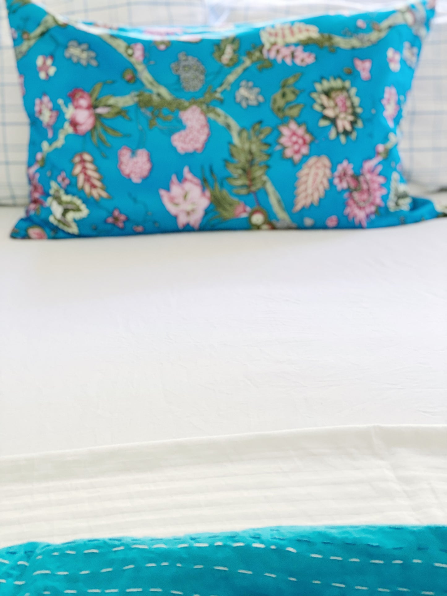 Azure Blue Jardin Pillowcase