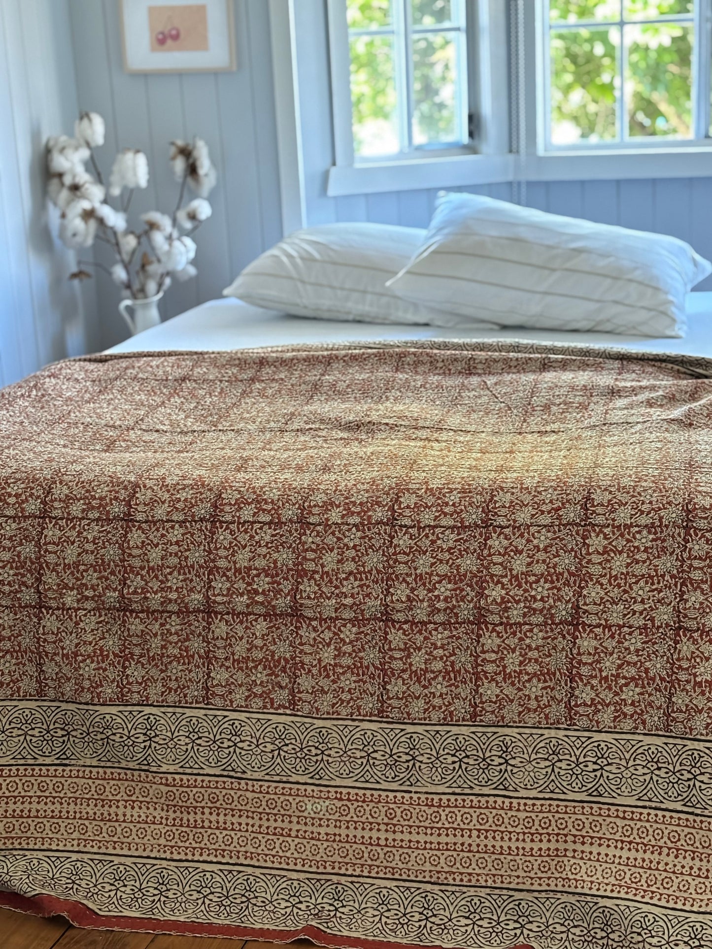Terracotta Saltgrass Kantha Quilt