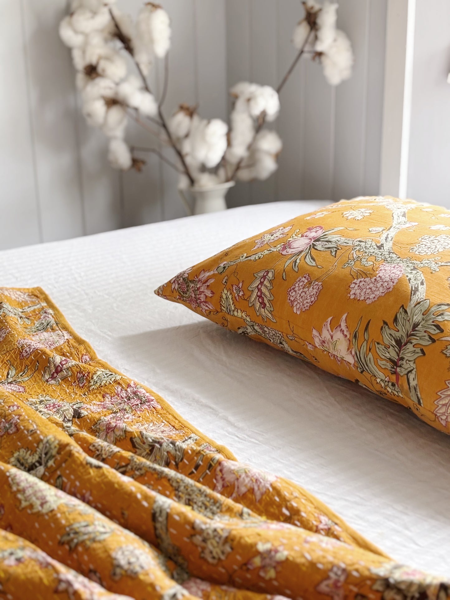 Mustard Jardin Kantha Quilt
