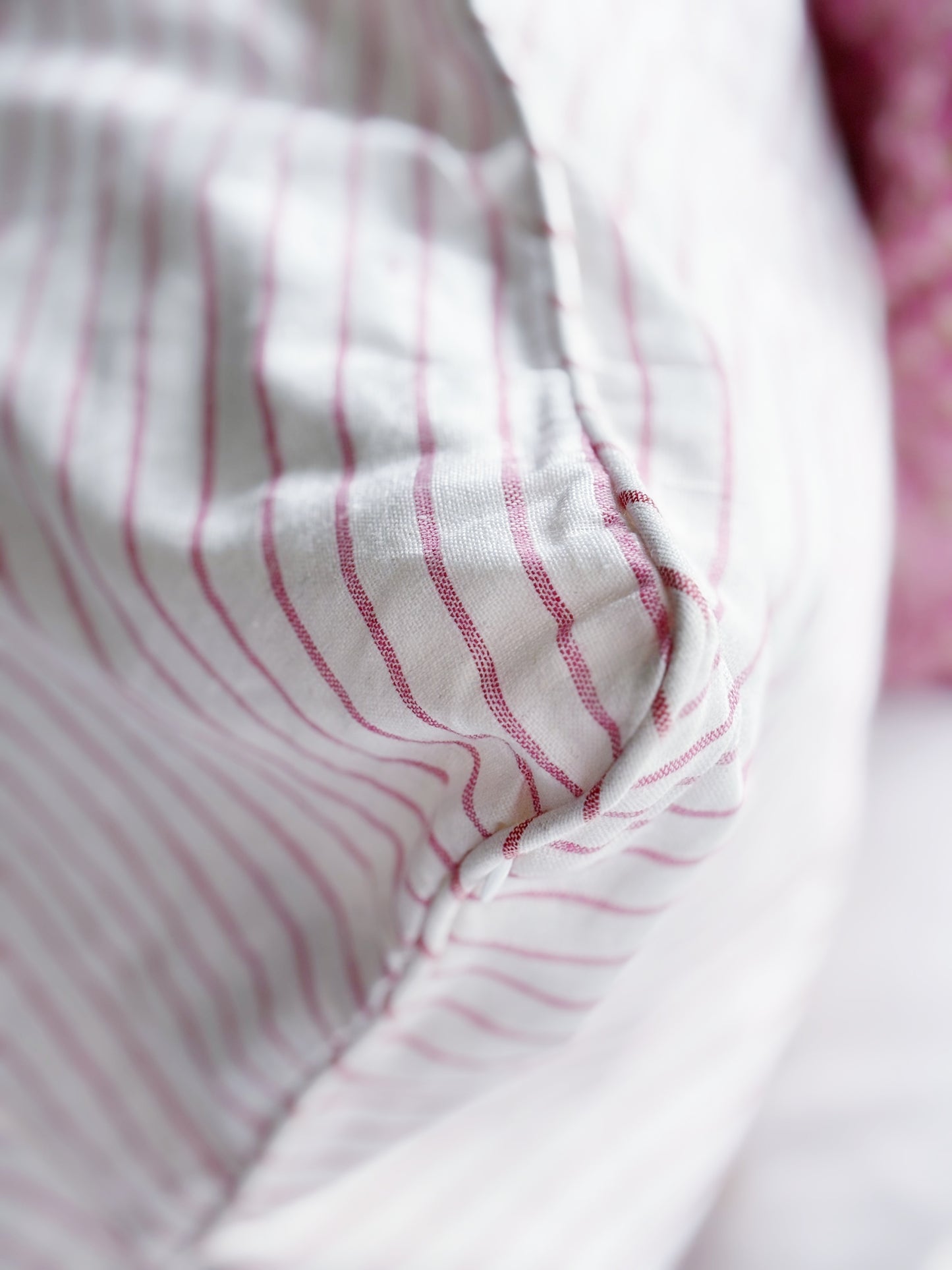 Suffolk Pink Stripes Euro Cushion Cover