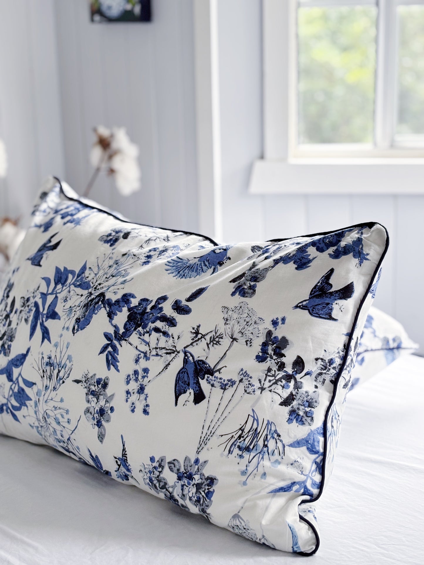 Coastal Chinoiserie Birds Kantha Quilt Bundle