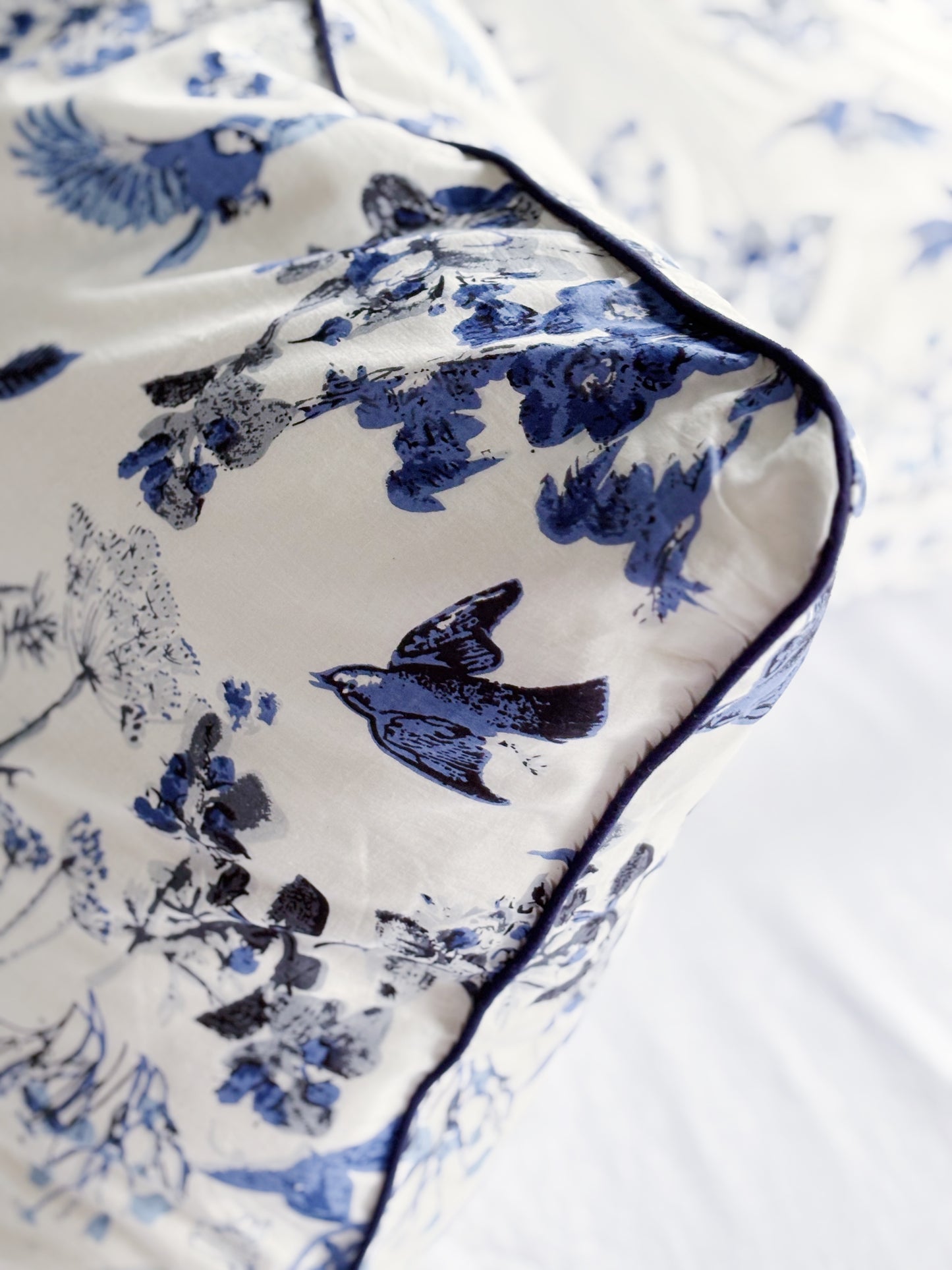 Coastal Chinoiserie Birds Kantha Quilt Bundle
