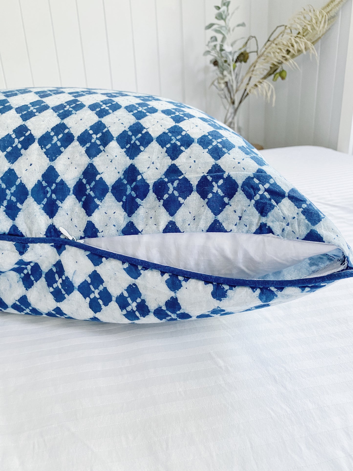 Blue Coastal Hamptons Euro Cushion Cover