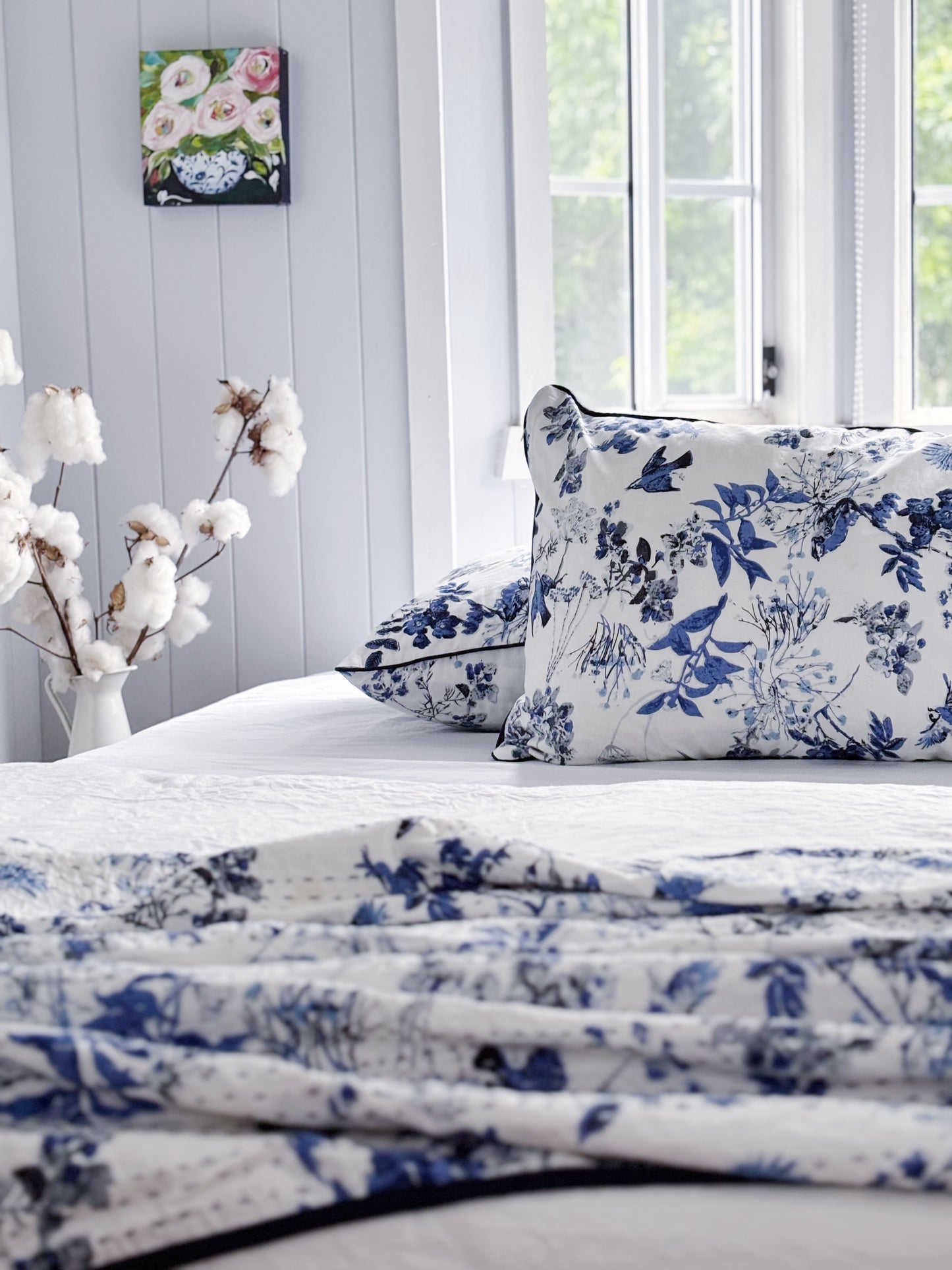 Little Birds Kantha Quilt