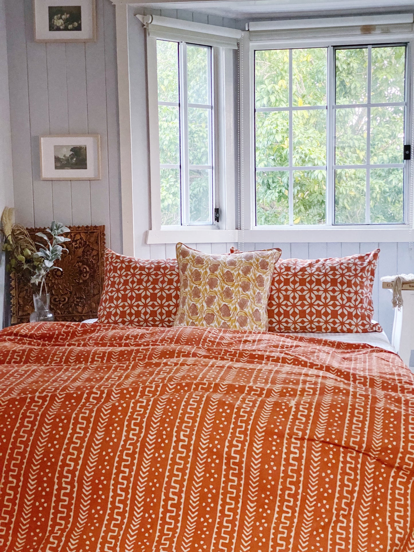 Autumn Rust Phulkari Pillowcase