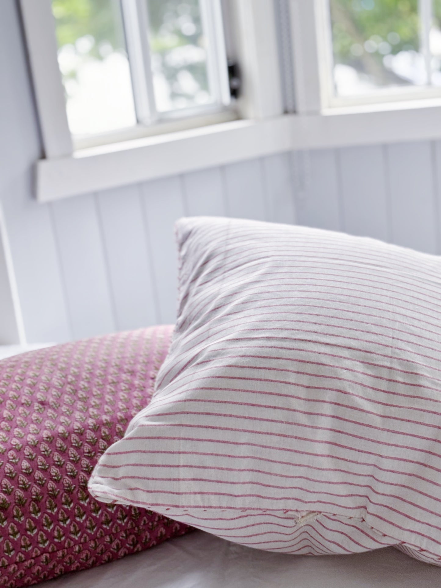 Suffolk Pink Stripes Euro Cushion Cover