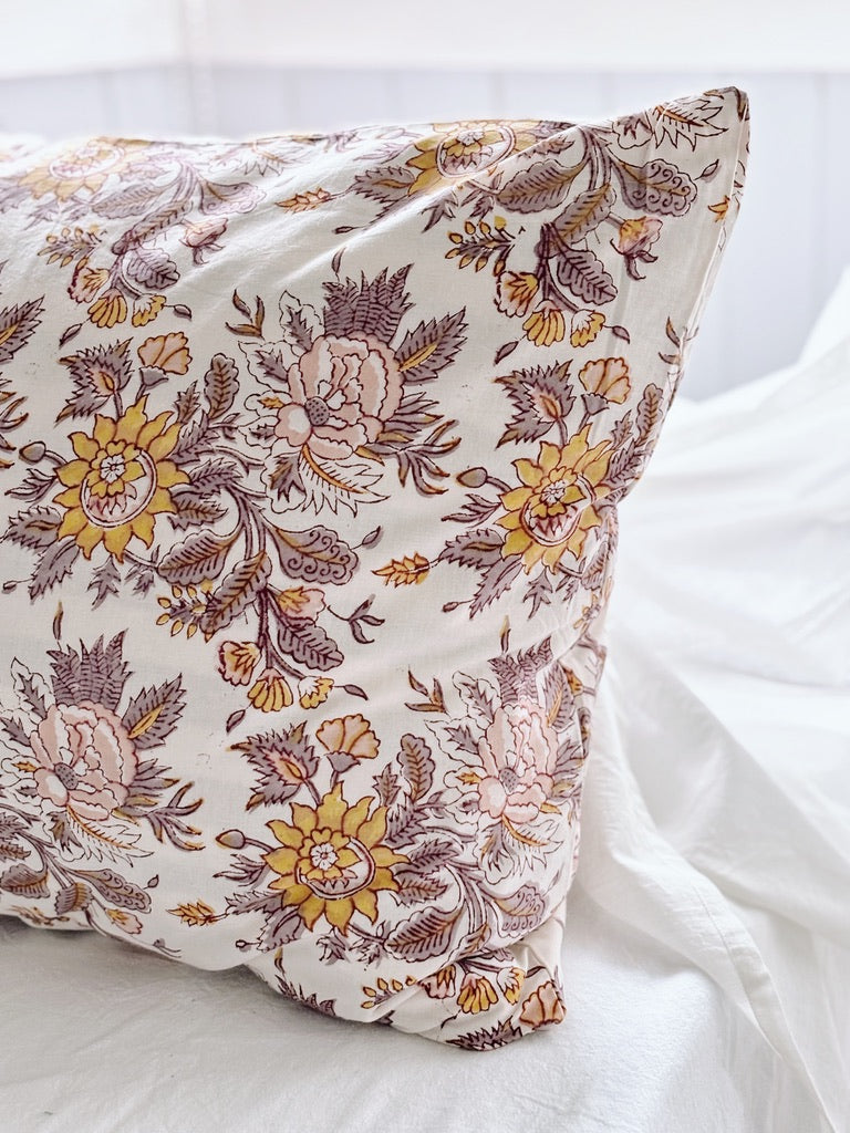 Sienna Floral Pillowcase ~ Hand-Printed & Sustainably Made
