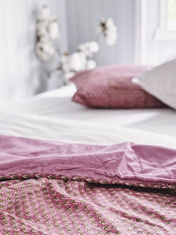 Blush Fleur Summer Blanket ~ Hand Printed & Sustainably Made