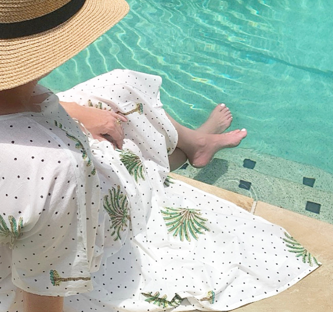 Polka Dot Palm Trees Kaftan