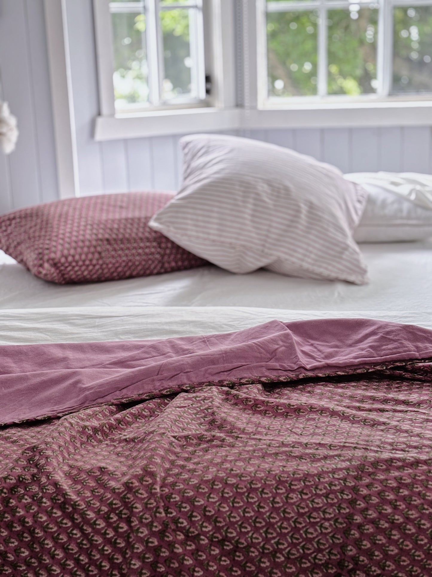 Suffolk Pink Stripes Euro Cushion Cover