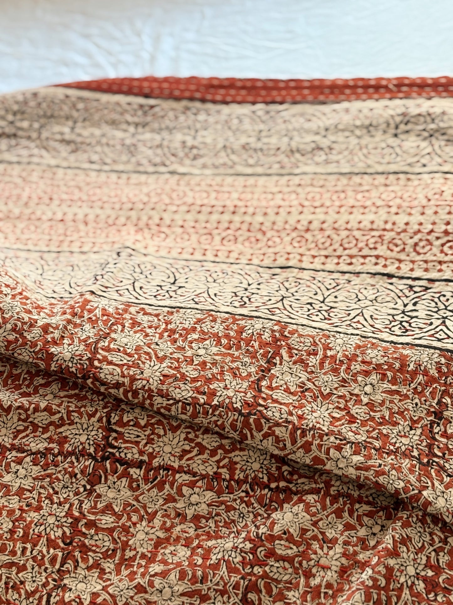 Terracotta Saltgrass Kantha Quilt