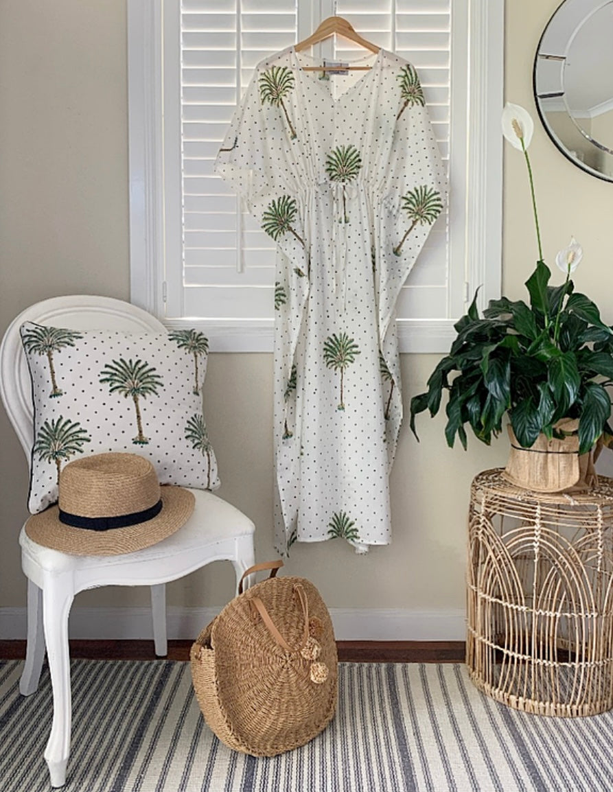 Polka Dot Palm Trees Kaftan