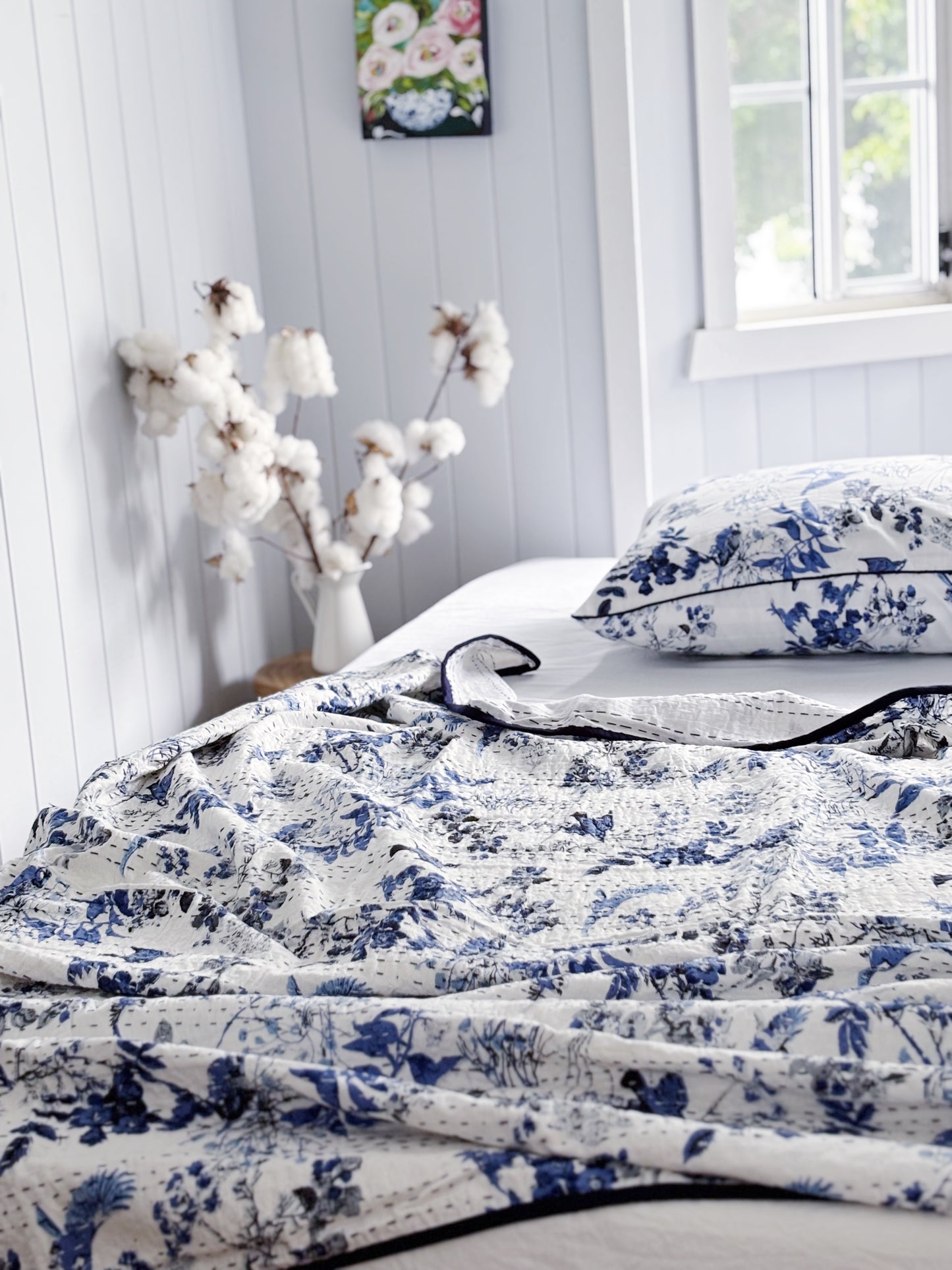 Little Birds Kantha Quilt
