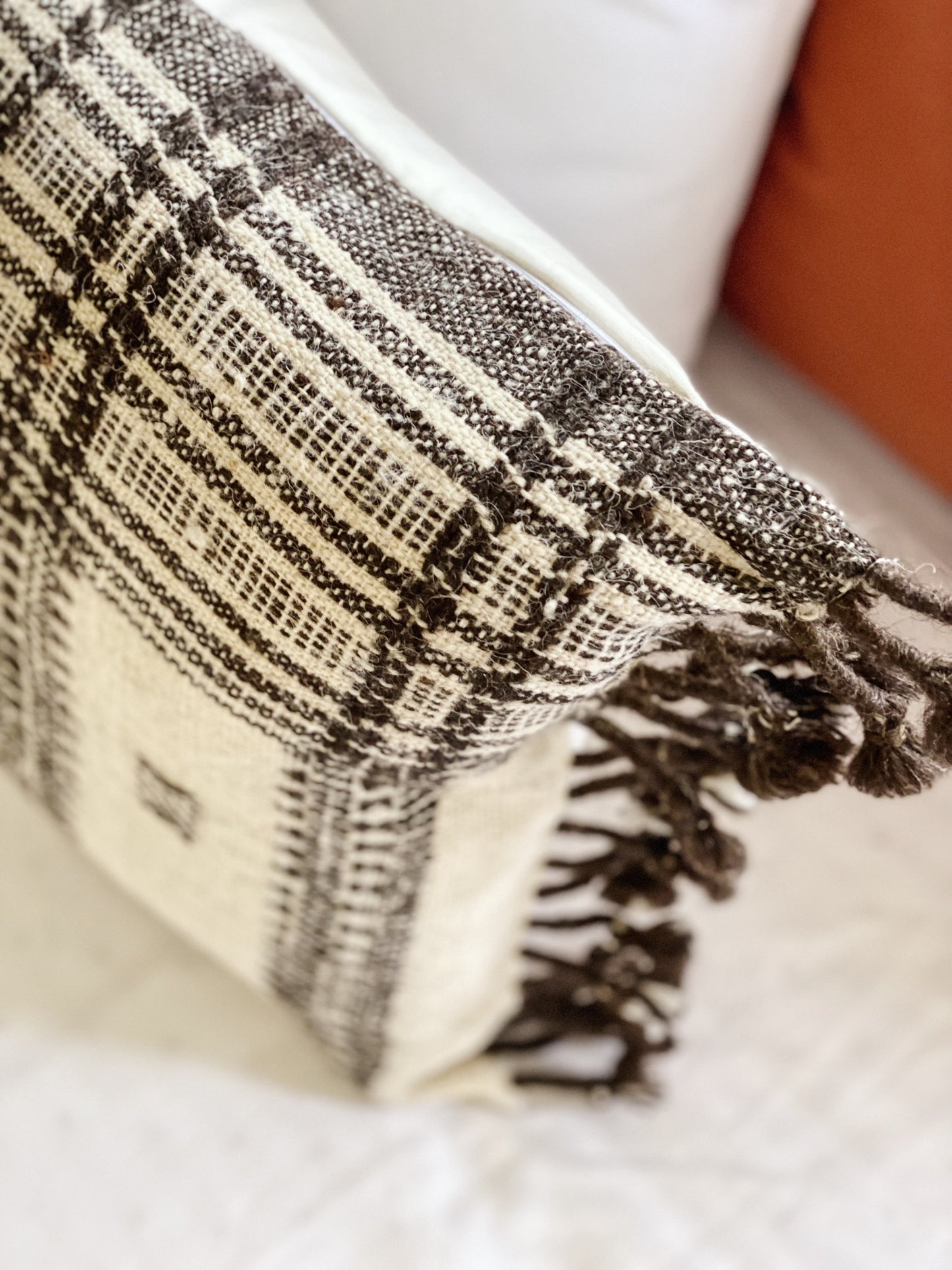 Sand Handwoven Lumbar Cushion Cover