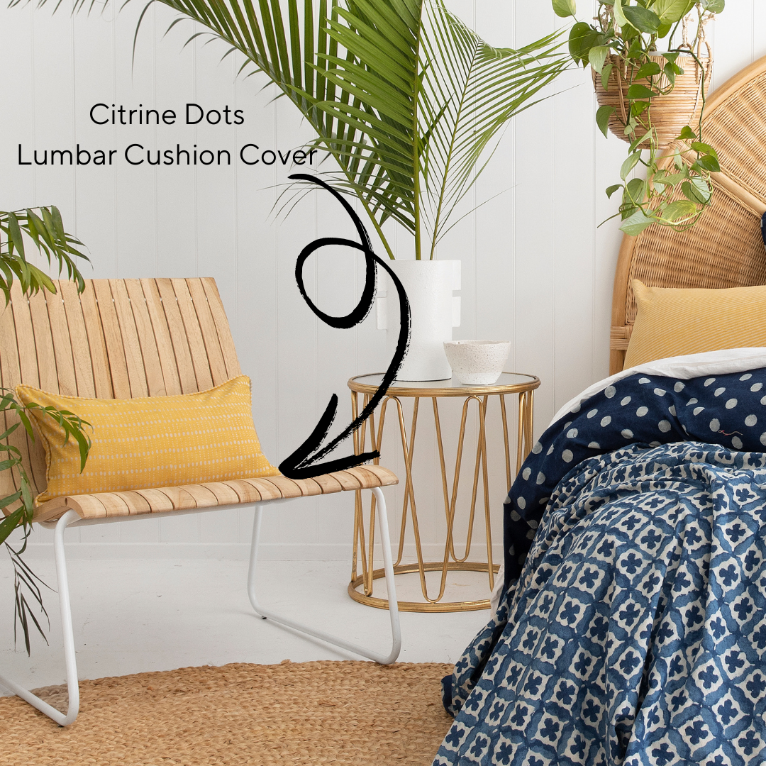 Citrine Dots Lumbar Cushion Cover