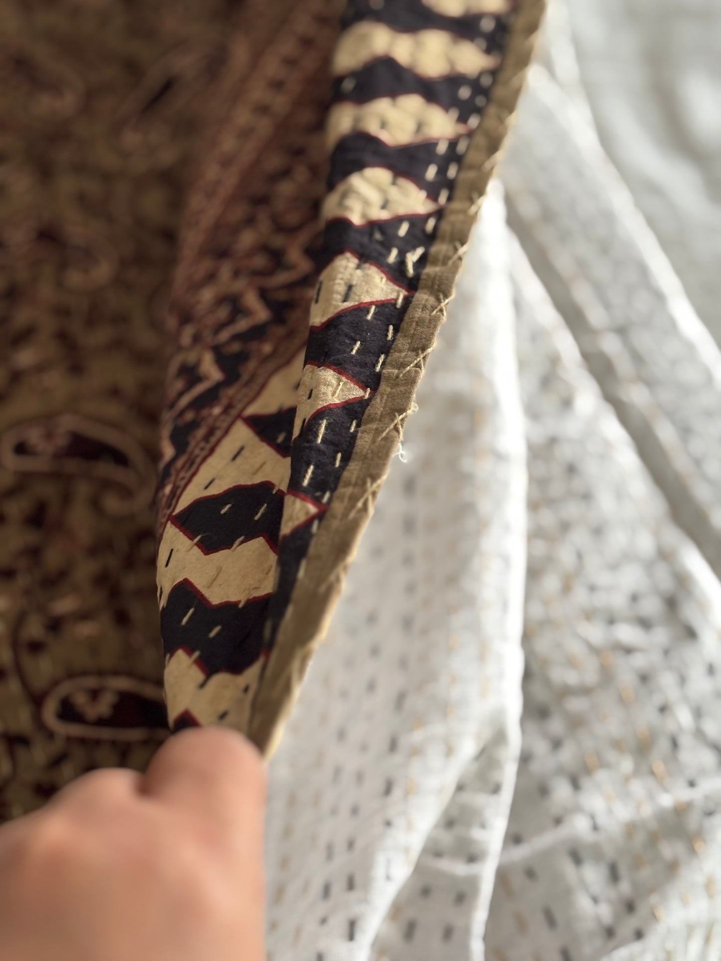 Salt Earthy Wabi Sabi Kantha Quilt