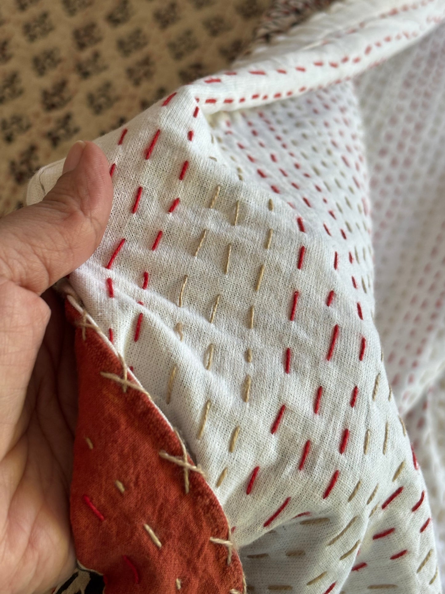 Coastal Clay Kantha Quilt