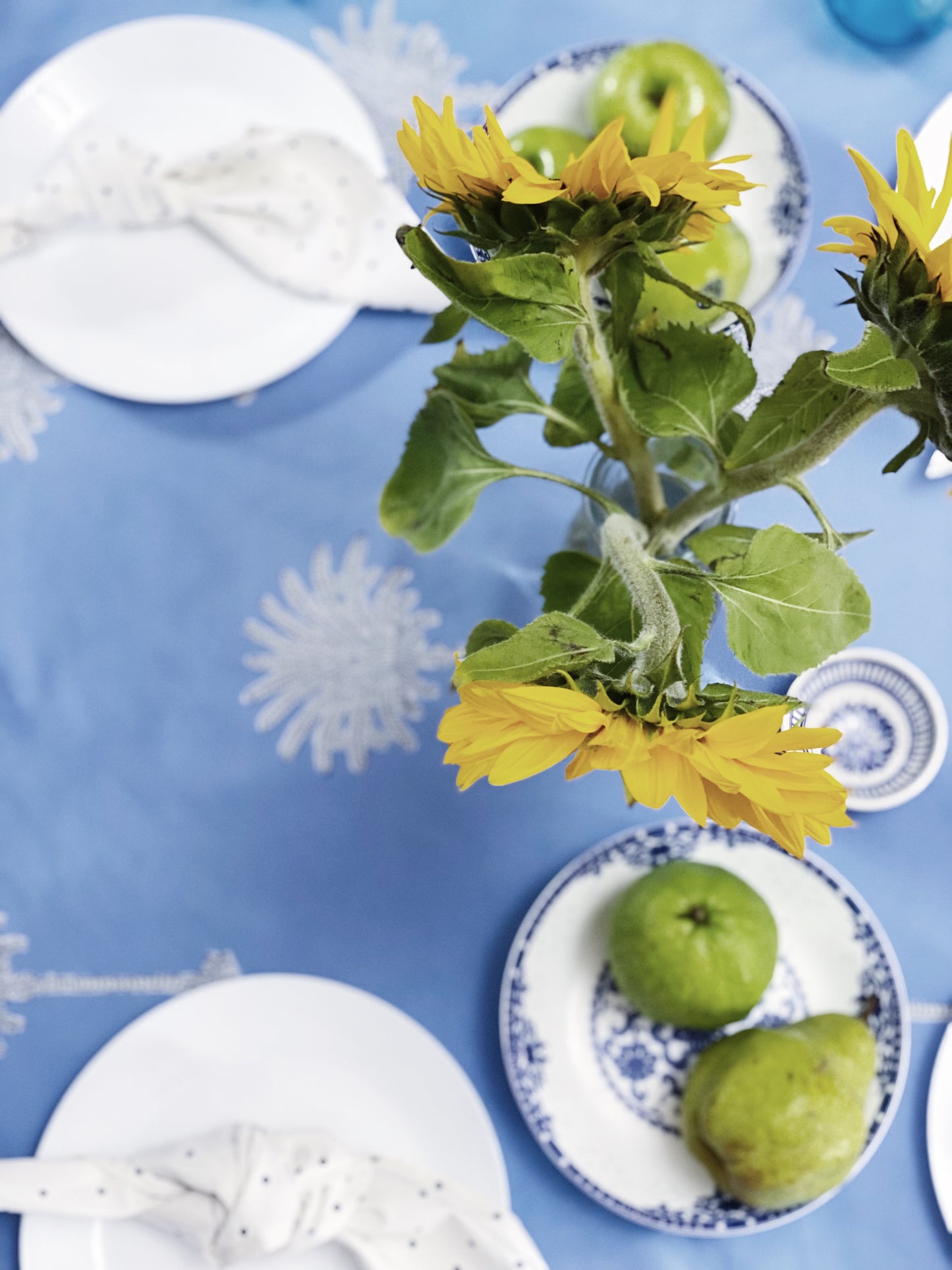 Blue Beachhouse Palms Tablecloth