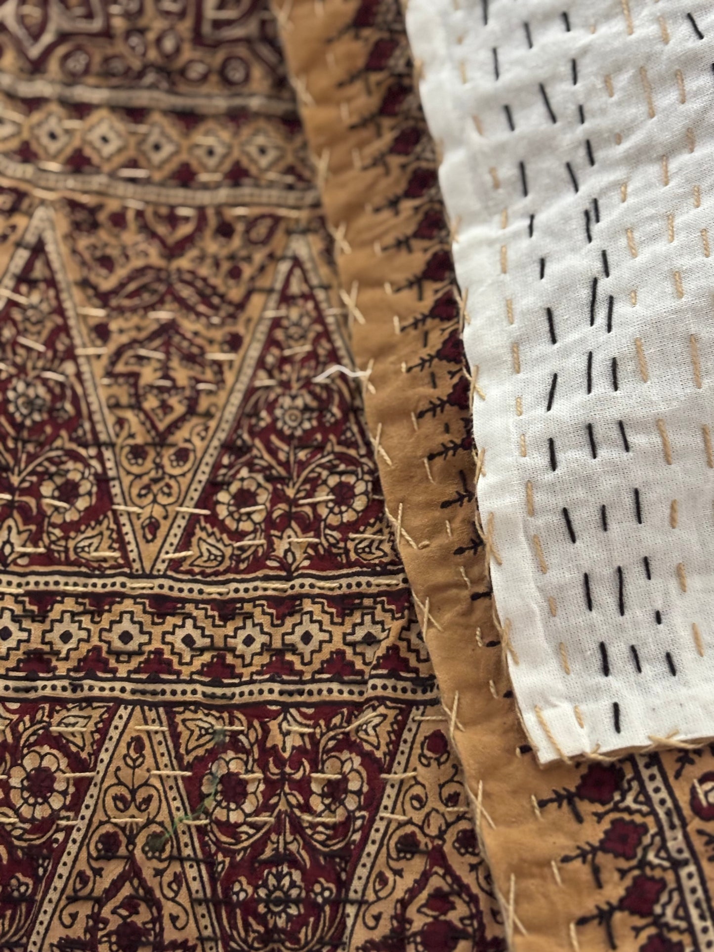 Clay Japandi Kantha Quilt