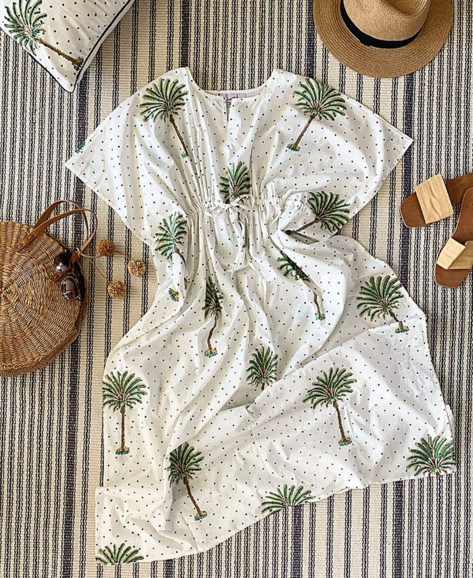 Polka Dot Palm Trees Kaftan