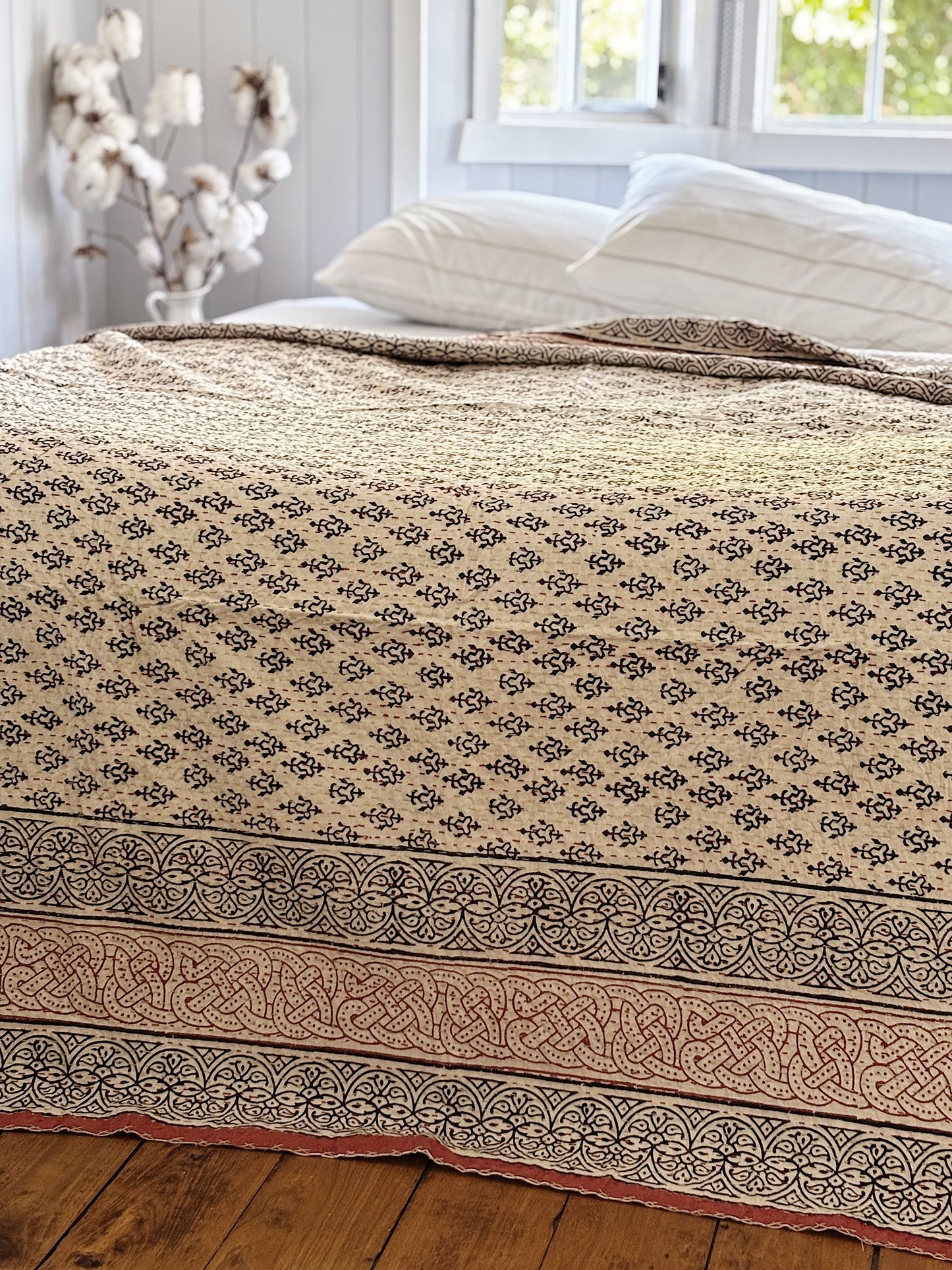 Coastal Clay Kantha Quilt