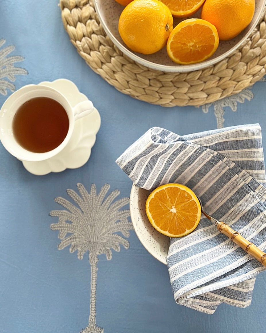 Blue Beachhouse Palms Tablecloth