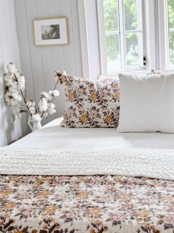 Sienna Floral Pillowcase ~ Hand-Printed & Sustainably Made