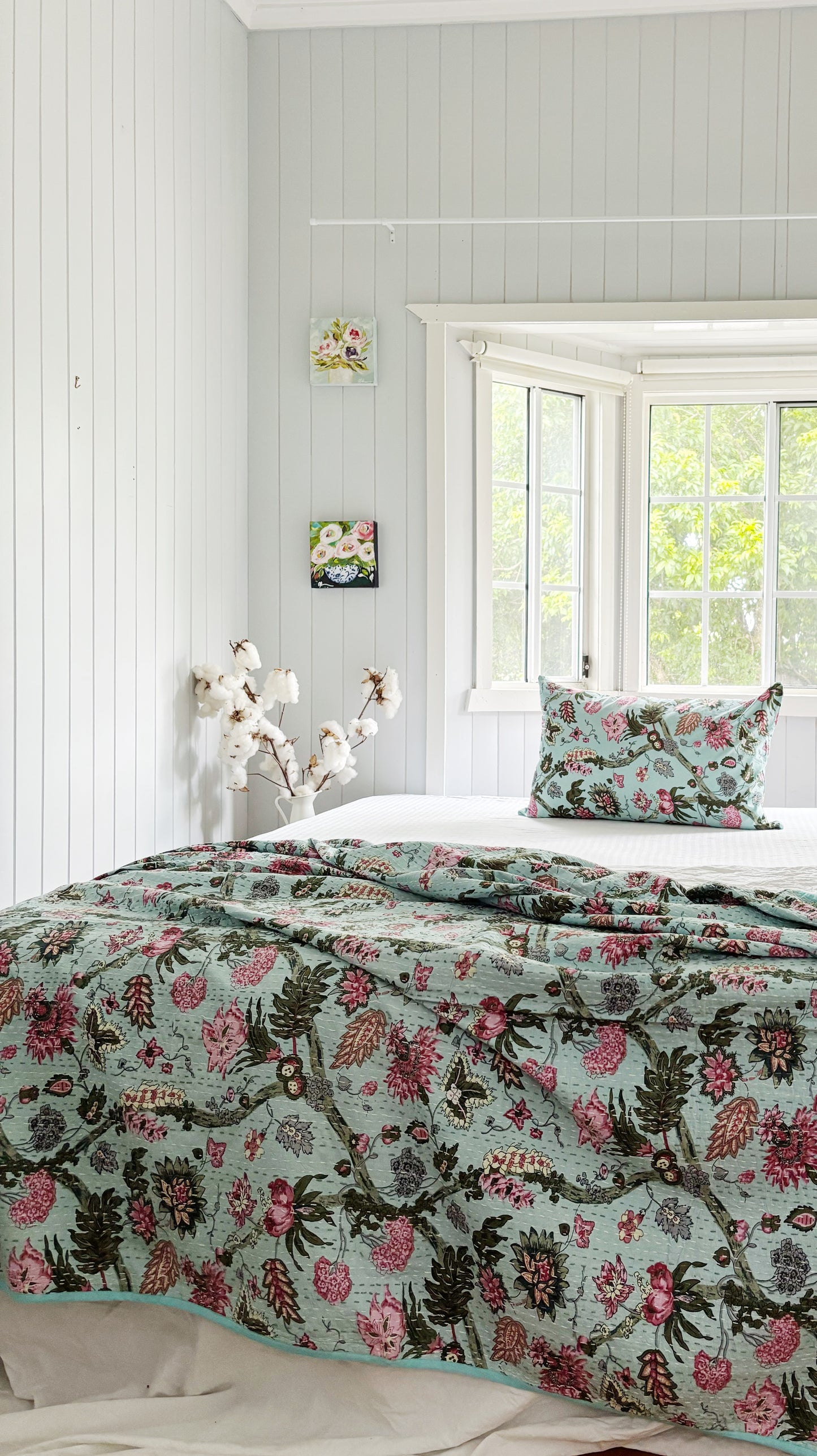 Mint Green Jardin Floral Pillowcase