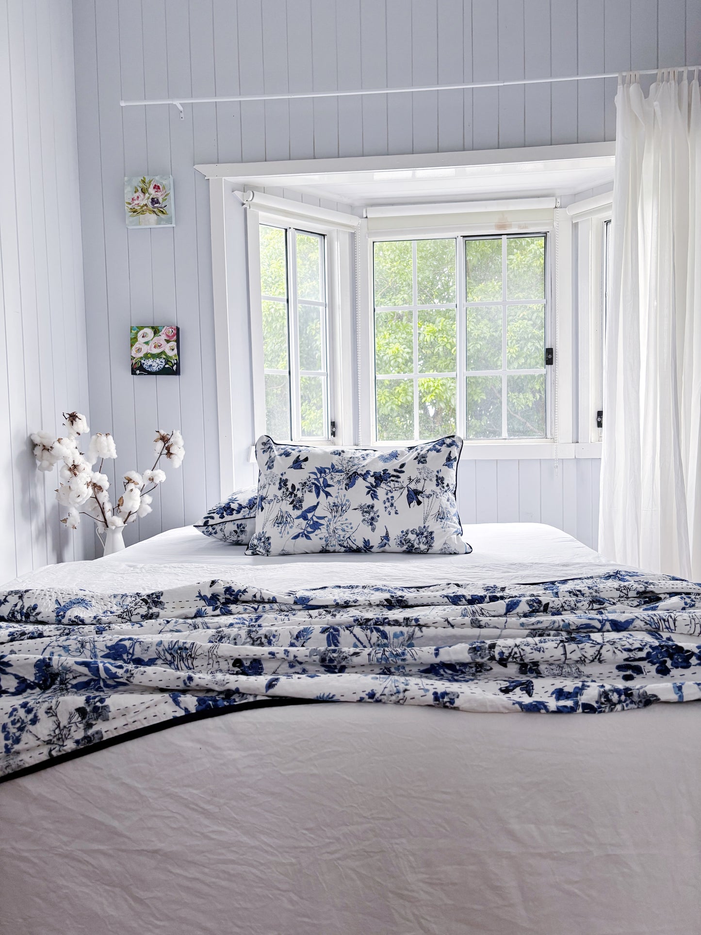 Little Birds Kantha Quilt