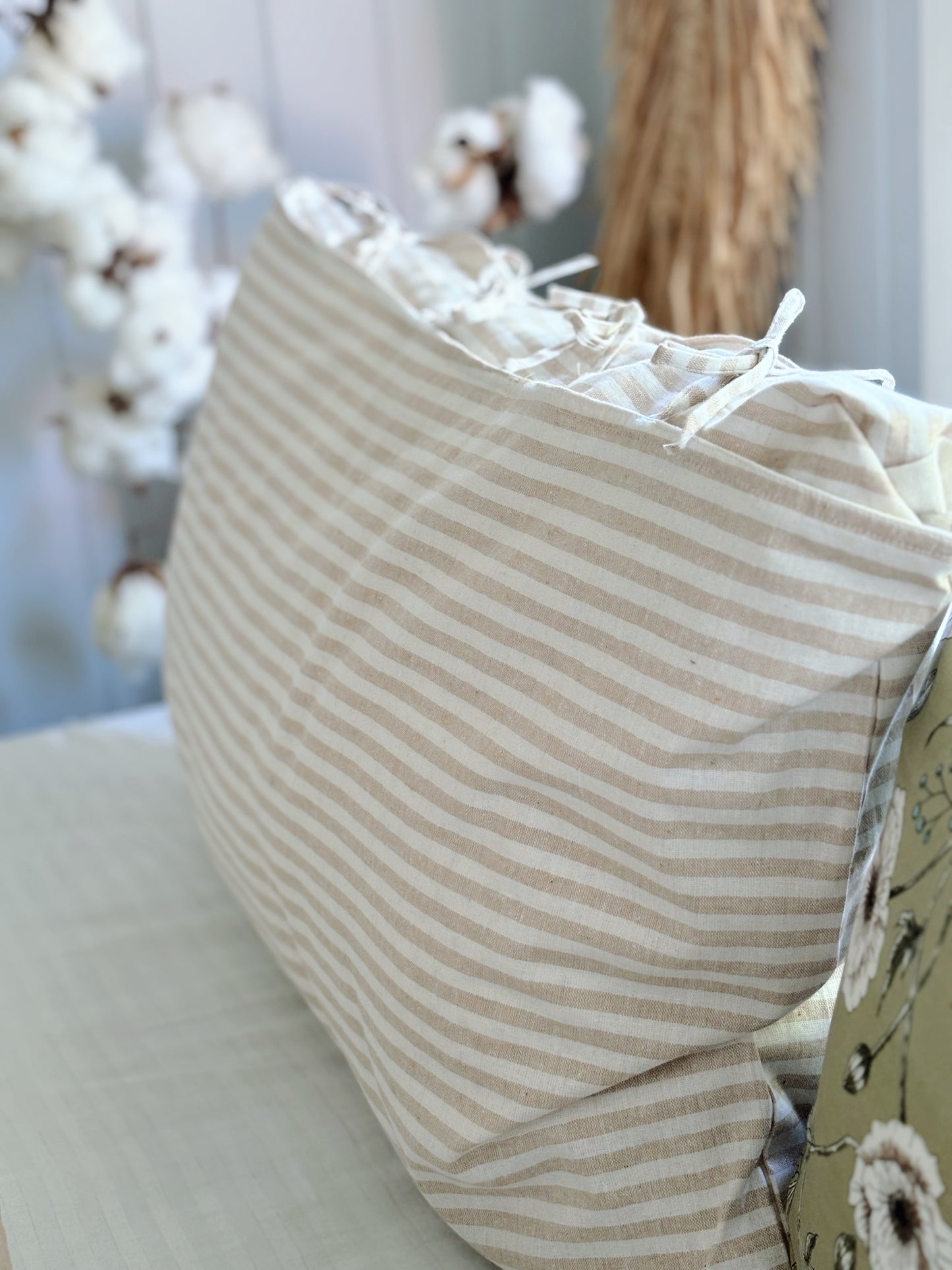 Beige St Barth Coastal Stripes Pillowcase
