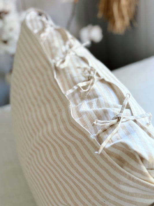 Beige St Barth Coastal Stripes Pillowcase