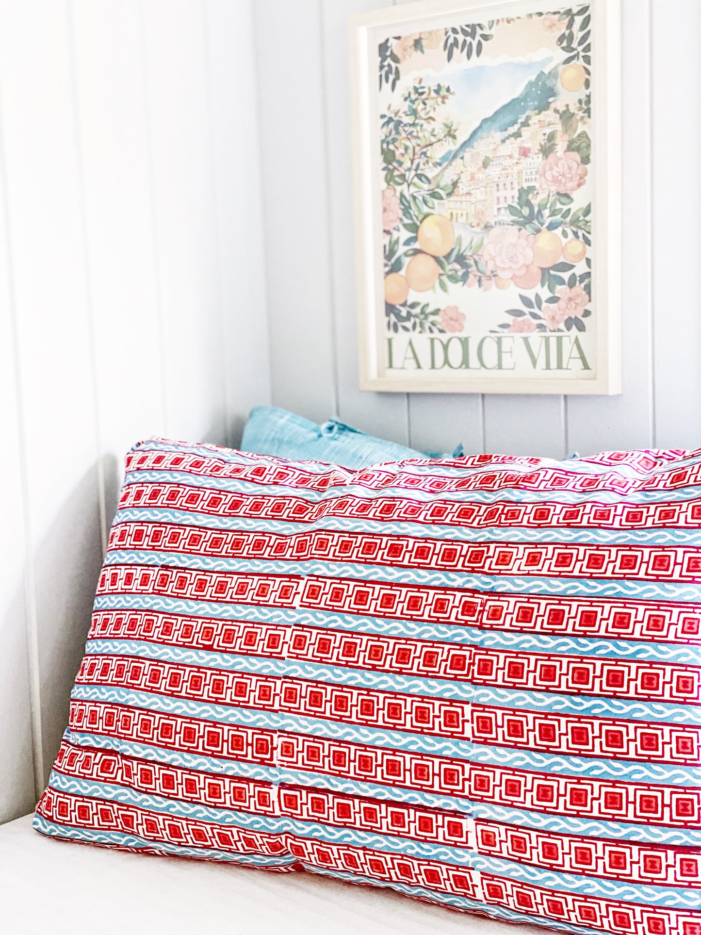 Aegean Coastal Handprinted Pillowcase