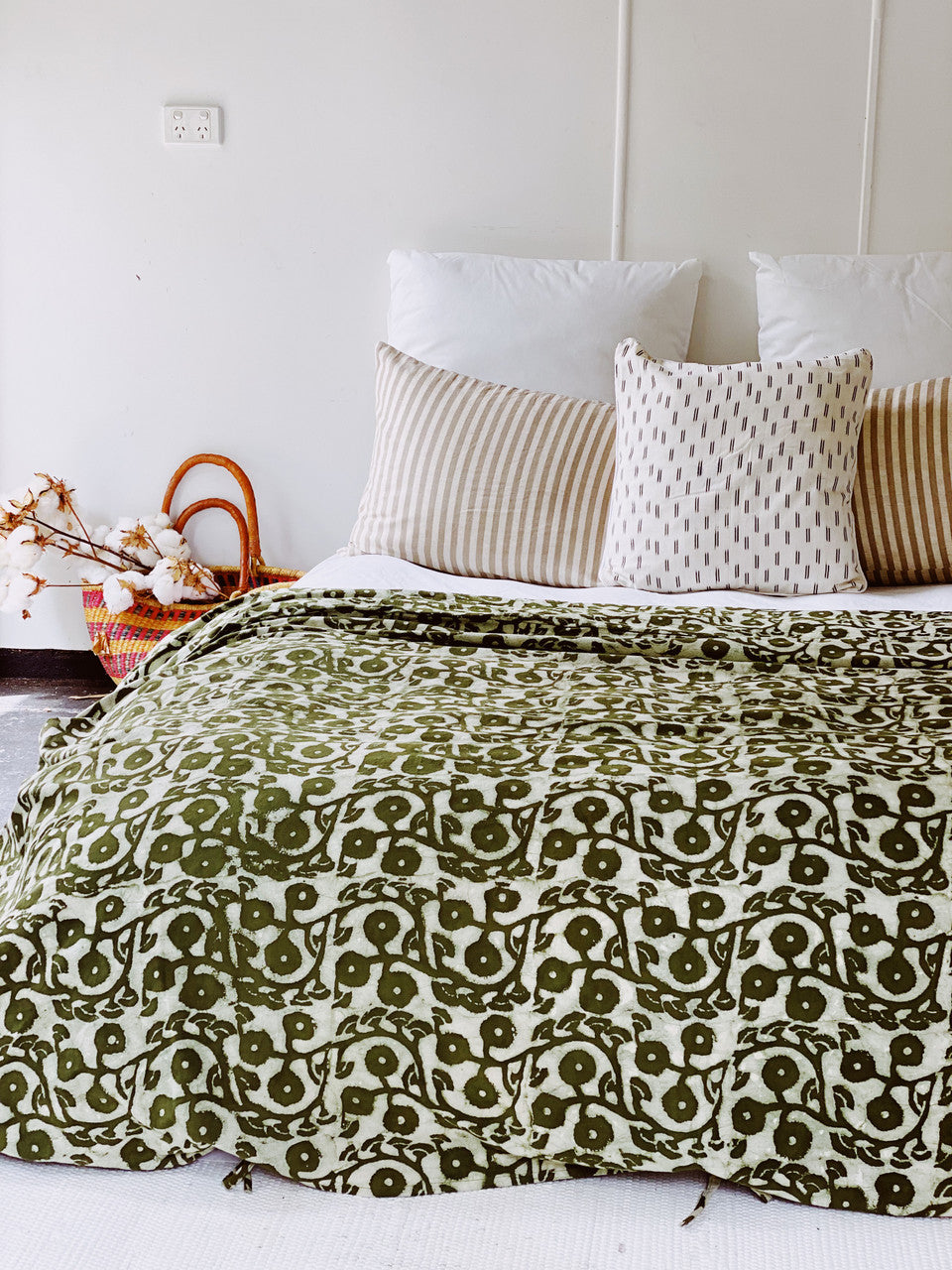 Sage Gumnuts Quilt Cover