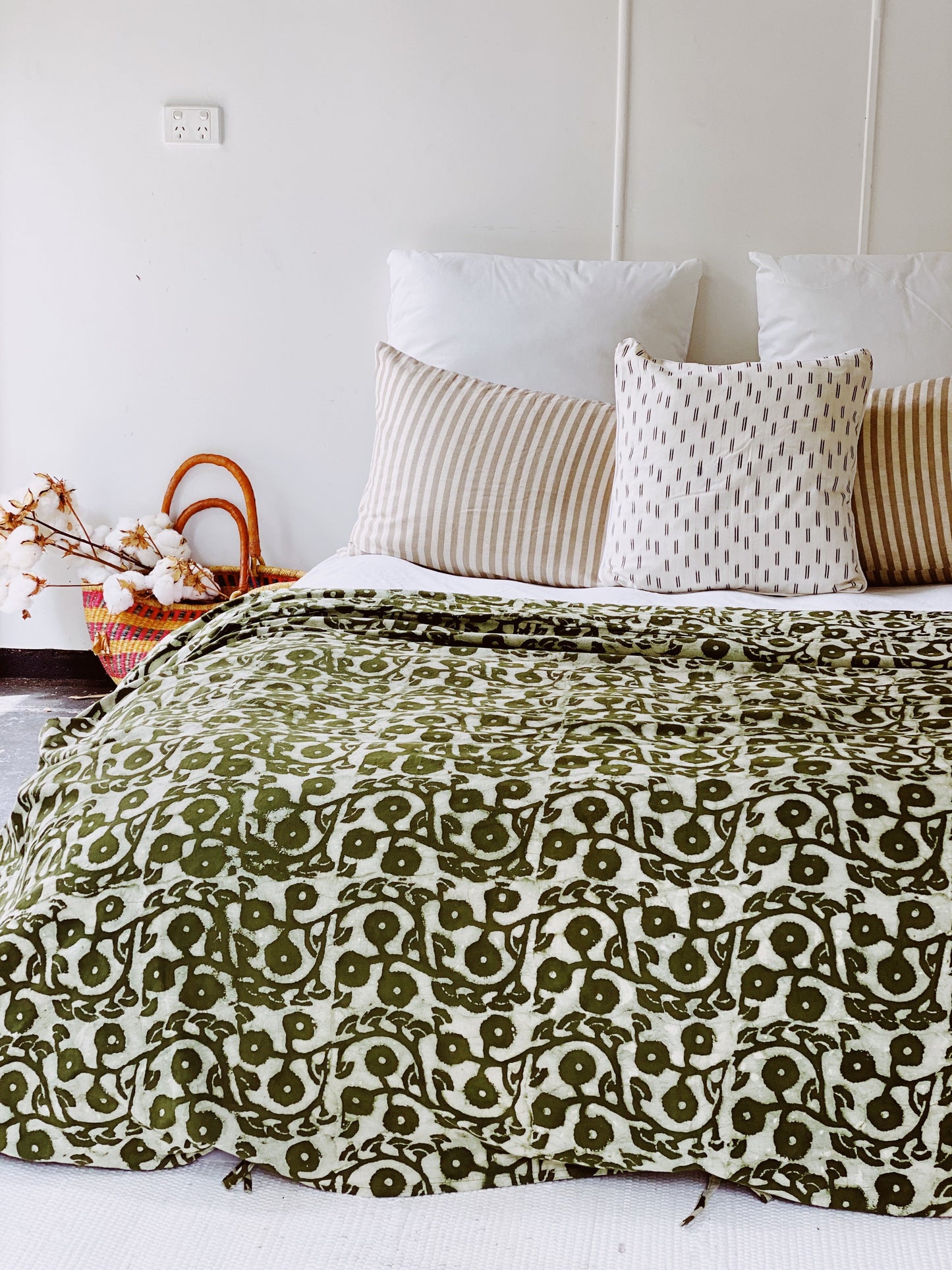 Sage Gumnuts Quilt Cover