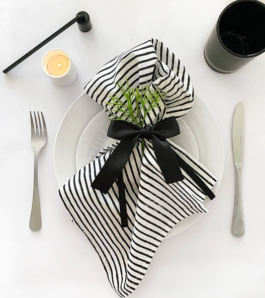 Boho Scandi Stripes Napkins -Set of 4