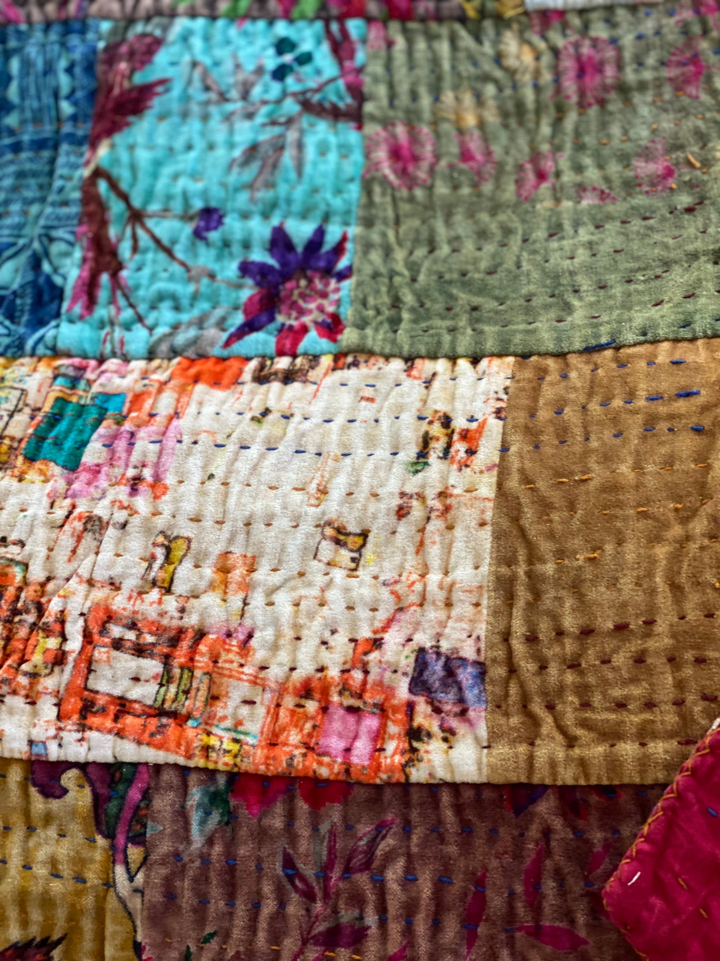 Daylesford Patchwork Velvet Kantha Quilt