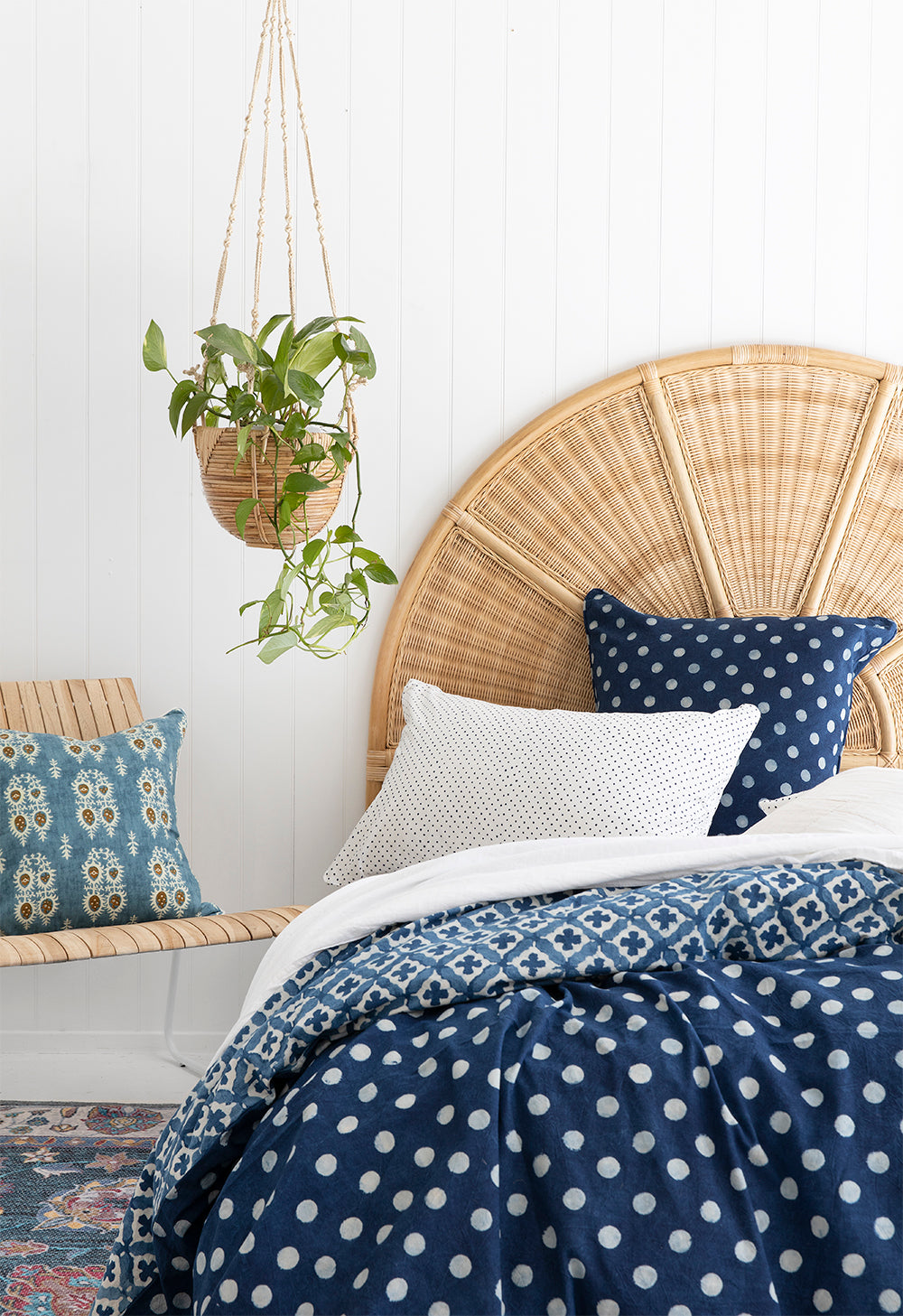 Indigo Hamptons Moroccan Quilt Cover