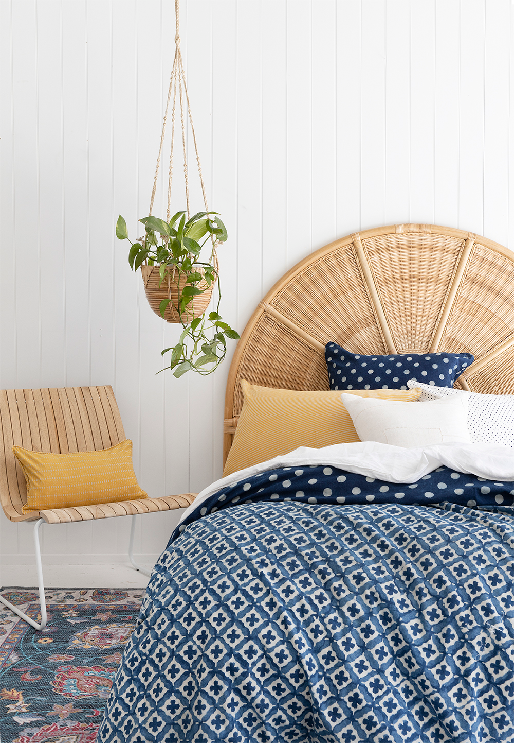 Indigo Hamptons Moroccan Quilt Cover