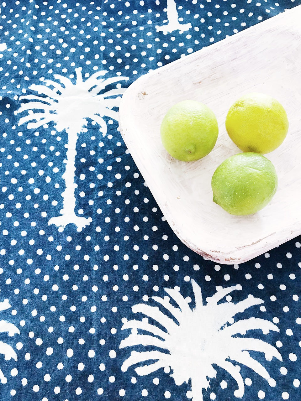 Indigo Polka Dot Palms Napkins -Set of 4