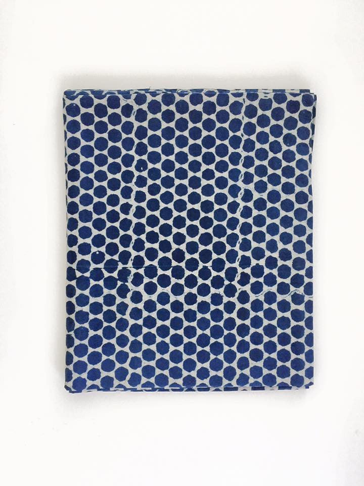 Indigo Dots Tablecloth | Peacocks and Paisleys