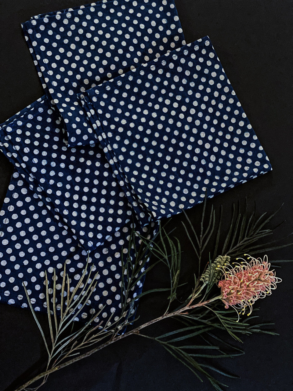 Indigo Dotty Napkins -Set of 4