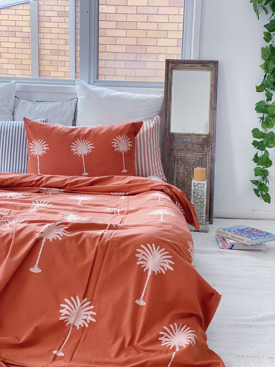 Rust Palm Trees Pillowcase