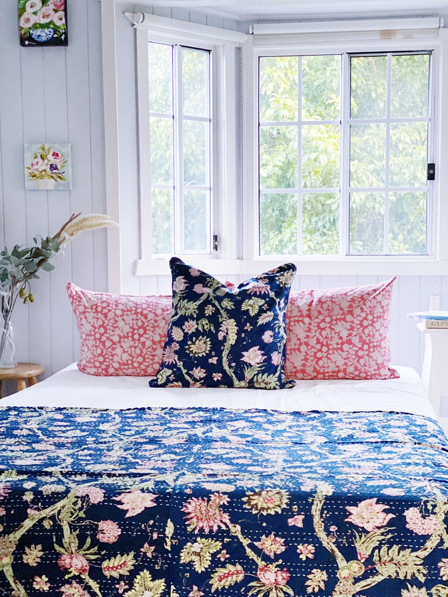 Navy Blue Jardin Euro Cushion Cover