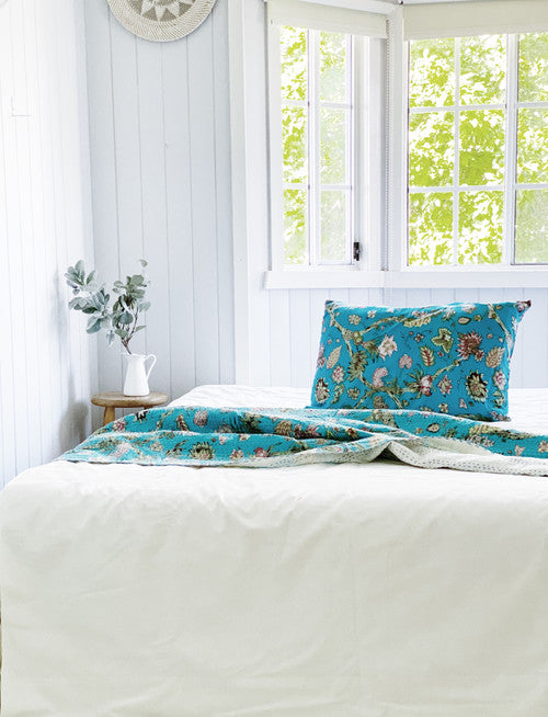 Turquoise Jardin Pillowcase