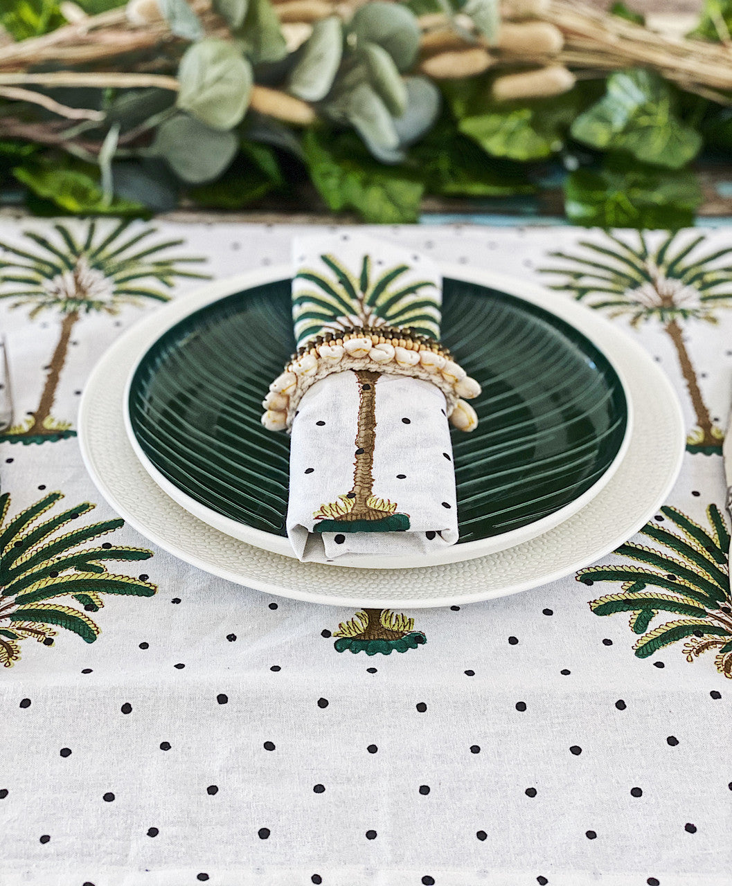 Polka Dot Palm Tree Napkins -Set of 4