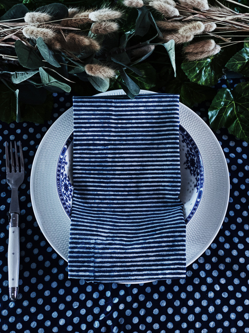 Indigo Hamptons Stripes Napkins -Sets of 4